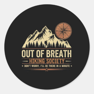 Sticker Rond Hors Respiration Randonnée Société Pour Hommes Fem