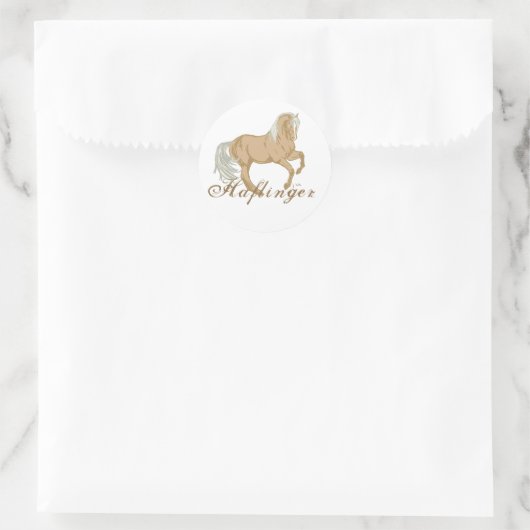 Sticker Rond Horse d'Haflinger (Sac)