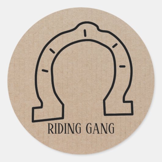 Sticker Rond Horse équitation Gang Horseshoe (Devant)