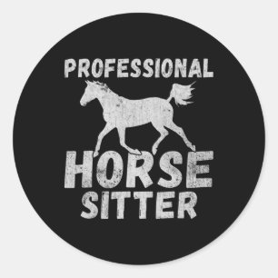 Sticker Rond Horse Girl Horseback équitation Pony Horsescute Ss