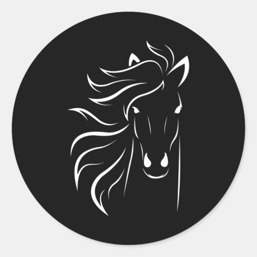 Sticker Rond Horse Motif - Cheval (Devant)