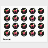 Sticker Rond Horseradish Funny Horse Pun Dark BG (Feuille)