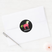 Sticker Rond Horseradish Funny Horse Pun Dark BG (Enveloppe)