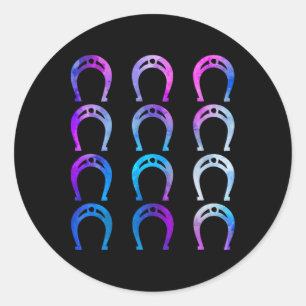 Sticker Rond Horsescute Ss Cute Sss Horse Équitation Equestre H