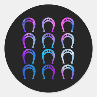 Sticker Rond Horsescute Ss Cute Sss Horse Équitation Equestre H
