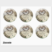 Sticker Rond Horseshot Heart Lace Hydrangea Wood Wedding shower (Feuille)