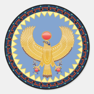 Sticker Rond Horus, Dieu des rois dans l'autocollant d'Egypte