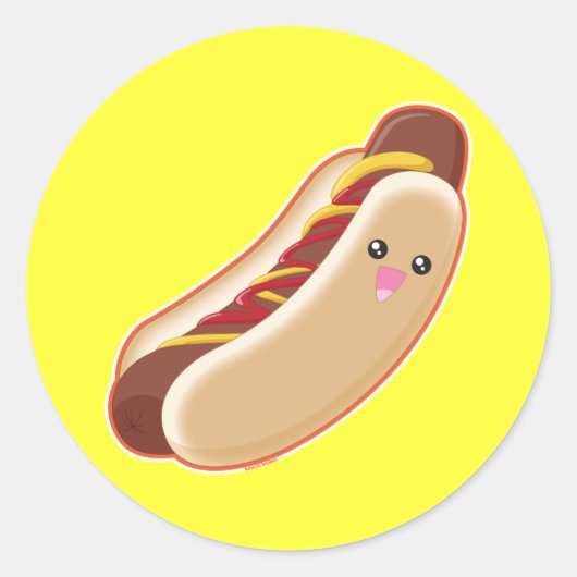 Sticker Rond Hot Dog ! (Devant)