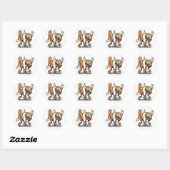 Sticker Rond Hot Dog n Hamburger (Feuille)