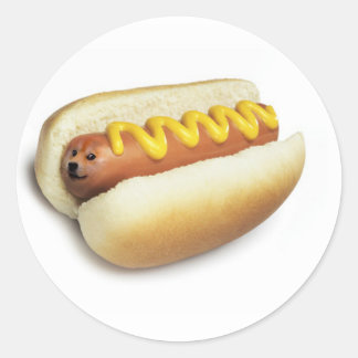 Sticker Rond Hot Doge Meme
