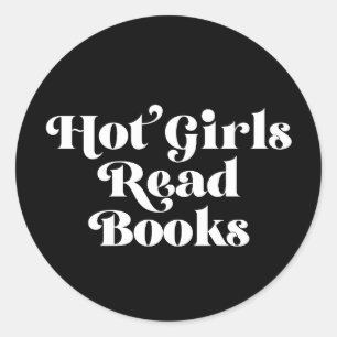 Sticker Rond Hot Girls Lire des livres