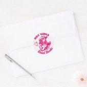 Sticker Rond Hot Girls Lire Livres Bookish Rose Book Lover (Enveloppe)