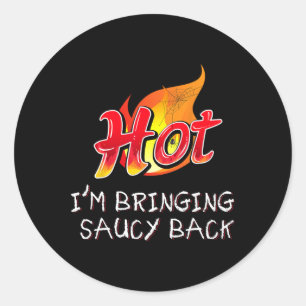 Sticker Rond Hot Je suis Extra Spicy Hot Packet Taco Sauce Grou