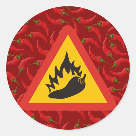 Sticker Rond Hot pepper danger (Devant)