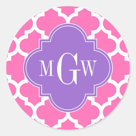 Sticker Rond Hot Pink2 Whisky Marocain #5 Améthyste 3 Init Mono (Devant)