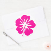 Sticker Rond Hot Pink Hibiscus (Enveloppe)