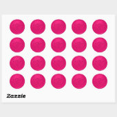 Sticker Rond Hot Pink Two Hearts Intertwined Wedding (Feuille)