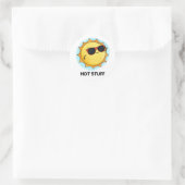 Sticker Rond Hot Stups Funny Sun Pun (Sac)