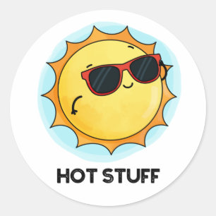 Sticker Rond Hot Stups Funny Sun Pun