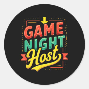 Sticker Rond Hôte de nuit de jeu vintage