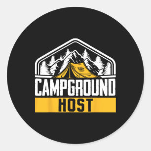 Sticker Rond Hôte de terrain de camping en plein air pour campe