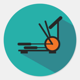 Sticker Rond Hotel Elliptical Machine Fitness Salle Icon Sticke