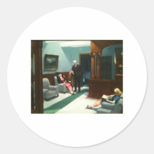 Sticker Rond Hôtel Lobby - Edward Hopper