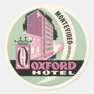 Sticker Rond Hôtel Oxford, Montevideo, Uruguay, Voyage Rétro