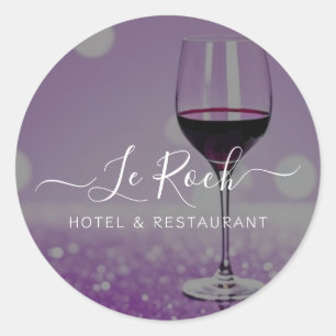 STICKER ROND HÔTEL & RESTAURANT BAR CAFE WINE