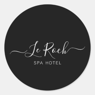 Sticker Rond Hôtel Spa Black