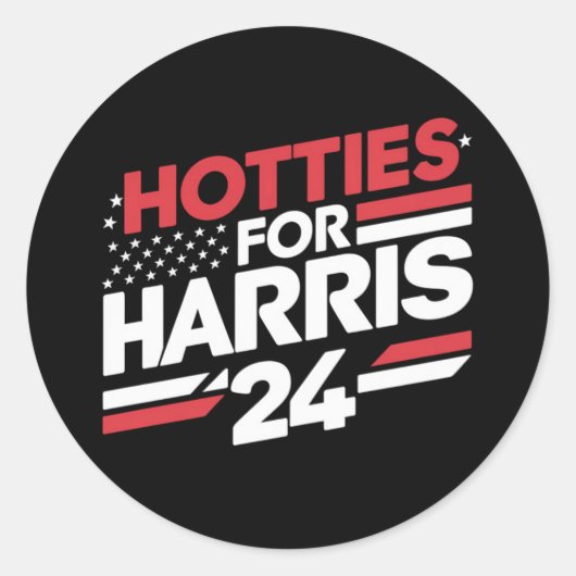 Sticker Rond Hotties For Harris 24 (Devant)