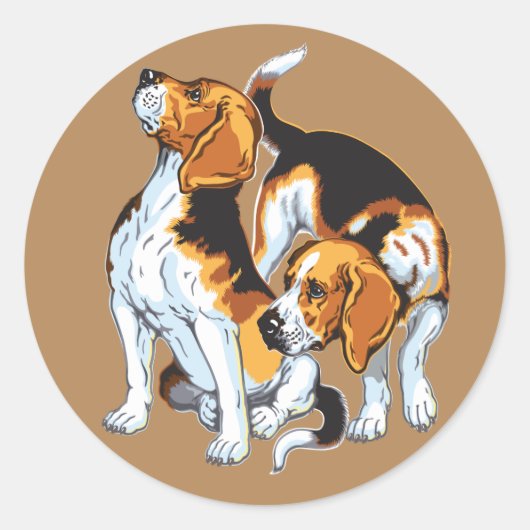 Sticker Rond Hound beagle (Devant)