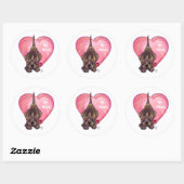 Sticker Rond Hound Dog Valentine's Day (Feuille)