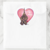 Sticker Rond Hound Dog Valentine's Day (Sac)