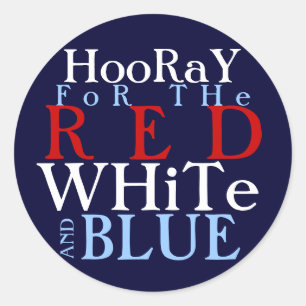 Sticker Rond Hourra pour le blanc rouge et bleu