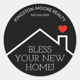Sticker Rond House Heart Custom Realtor Business