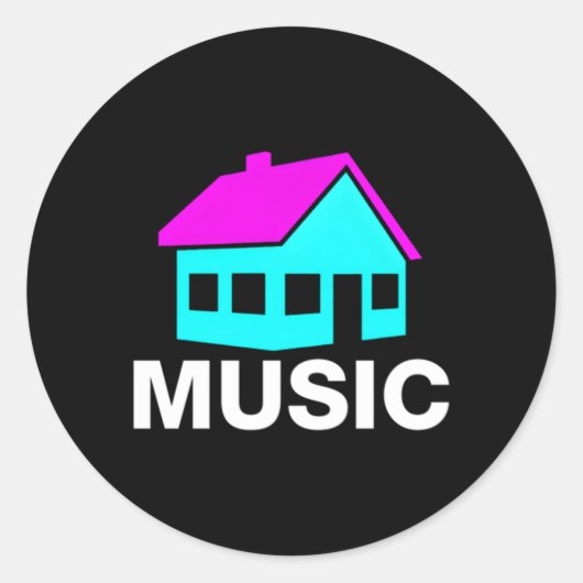 Sticker Rond House Music Edm Rave (Devant)