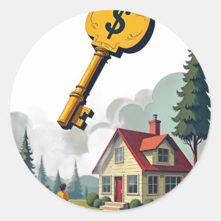 Sticker Rond Housing Crisis Real Estate Dream House Affordabili