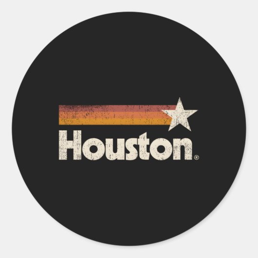 Sticker Rond Houston Strong Texas Drapeau Star (Devant)