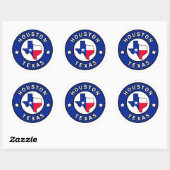 Sticker Rond Houston Texas (Feuille)