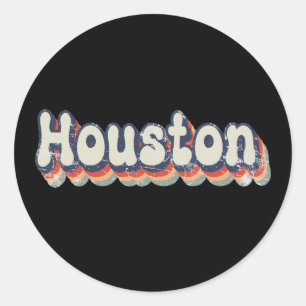 Sticker Rond Houston Texas Chrome City Classic Art