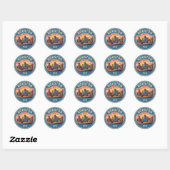 Sticker Rond Houston Texas vintage (Feuille)