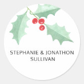 Sticker Rond Houx aquarelle personnalisé (Devant)