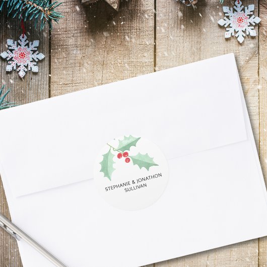 Sticker Rond Houx aquarelle personnalisé