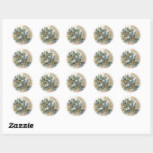 Sticker Rond Houx avec embellissements dorés (Feuille)
