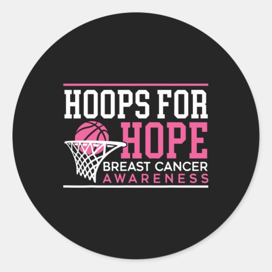 Sticker Rond Hovers For Hope Basketball Player Cancer du sein A (Devant)