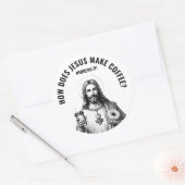 Sticker Rond How does Jesus make coffee? Hebrews it (Enveloppe)