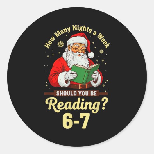 Sticker Rond How Many Nights A Week Should You Be Reading 67 Ch (Devant)