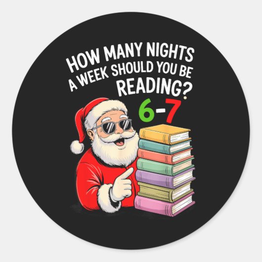 Sticker Rond How Many Nights A Week Should You Be Reading 67 Ch (Devant)