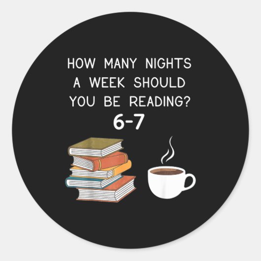 Sticker Rond How Many Nights Should You Be Reading 6-7  (Devant)
